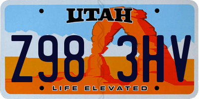 UT license plate Z983HV