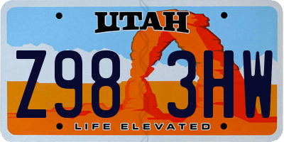 UT license plate Z983HW