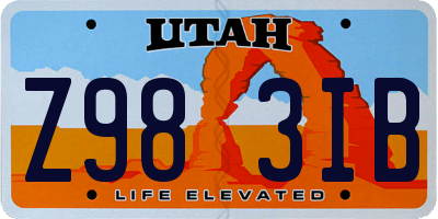 UT license plate Z983IB