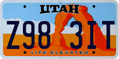 UT license plate Z983IT