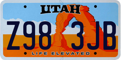 UT license plate Z983JB