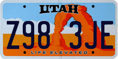 UT license plate Z983JE