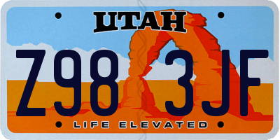 UT license plate Z983JF