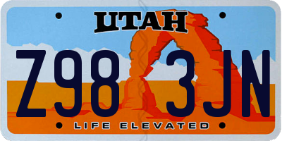 UT license plate Z983JN