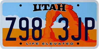 UT license plate Z983JP