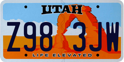 UT license plate Z983JW