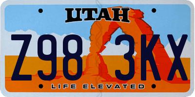 UT license plate Z983KX