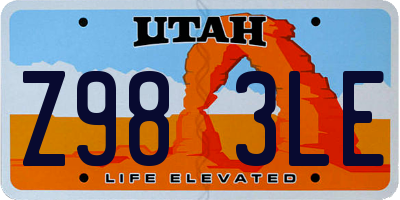 UT license plate Z983LE