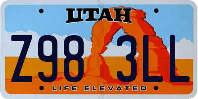 UT license plate Z983LL