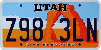 UT license plate Z983LN
