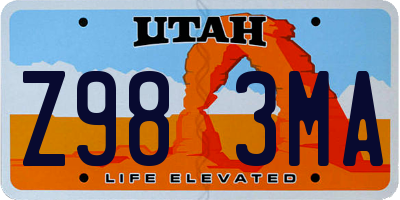 UT license plate Z983MA