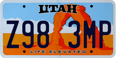 UT license plate Z983MP