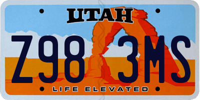 UT license plate Z983MS