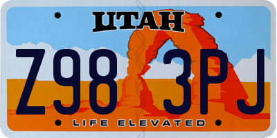 UT license plate Z983PJ
