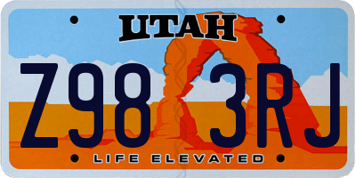 UT license plate Z983RJ