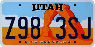 UT license plate Z983SJ