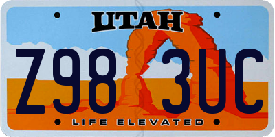 UT license plate Z983UC