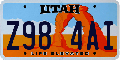 UT license plate Z984AI