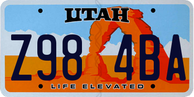 UT license plate Z984BA
