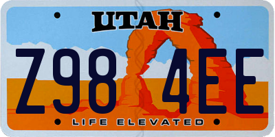 UT license plate Z984EE
