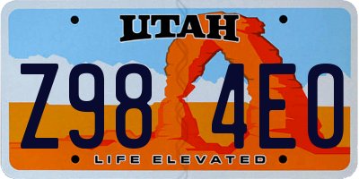 UT license plate Z984EO