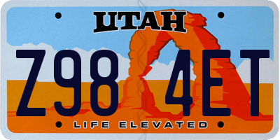 UT license plate Z984ET
