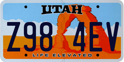 UT license plate Z984EV