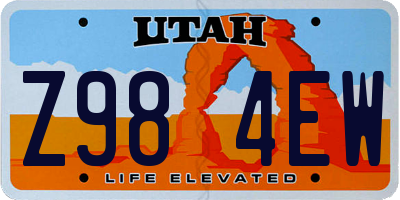 UT license plate Z984EW