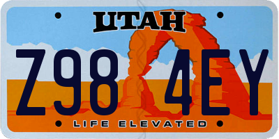 UT license plate Z984EY