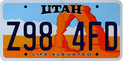 UT license plate Z984FD