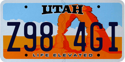 UT license plate Z984GI