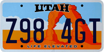 UT license plate Z984GT