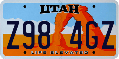 UT license plate Z984GZ