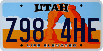 UT license plate Z984HE