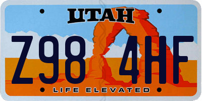 UT license plate Z984HF