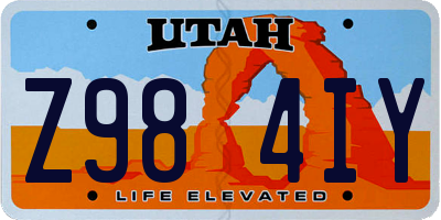 UT license plate Z984IY