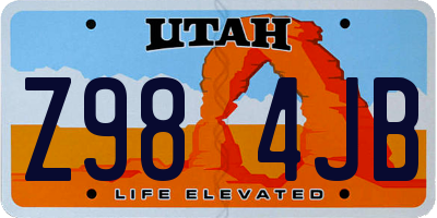 UT license plate Z984JB