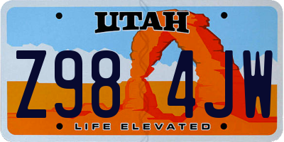UT license plate Z984JW