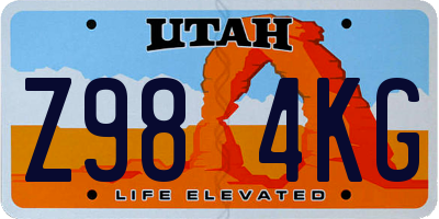 UT license plate Z984KG