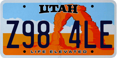 UT license plate Z984LE