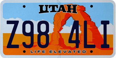UT license plate Z984LI