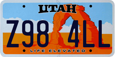 UT license plate Z984LL