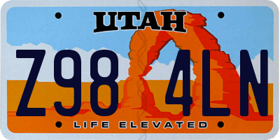 UT license plate Z984LN