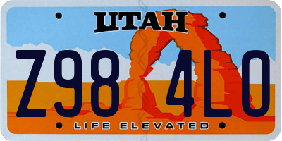 UT license plate Z984LO