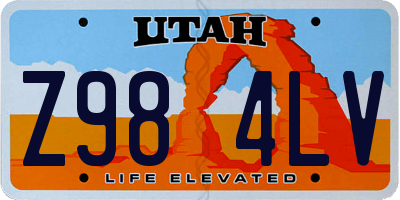 UT license plate Z984LV