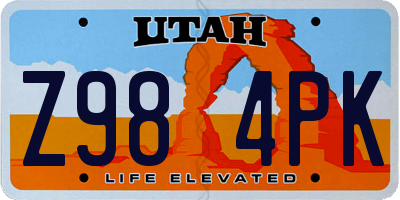UT license plate Z984PK