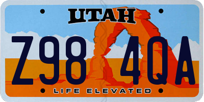 UT license plate Z984QA