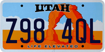 UT license plate Z984QL