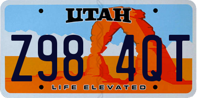 UT license plate Z984QT