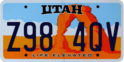 UT license plate Z984QV
